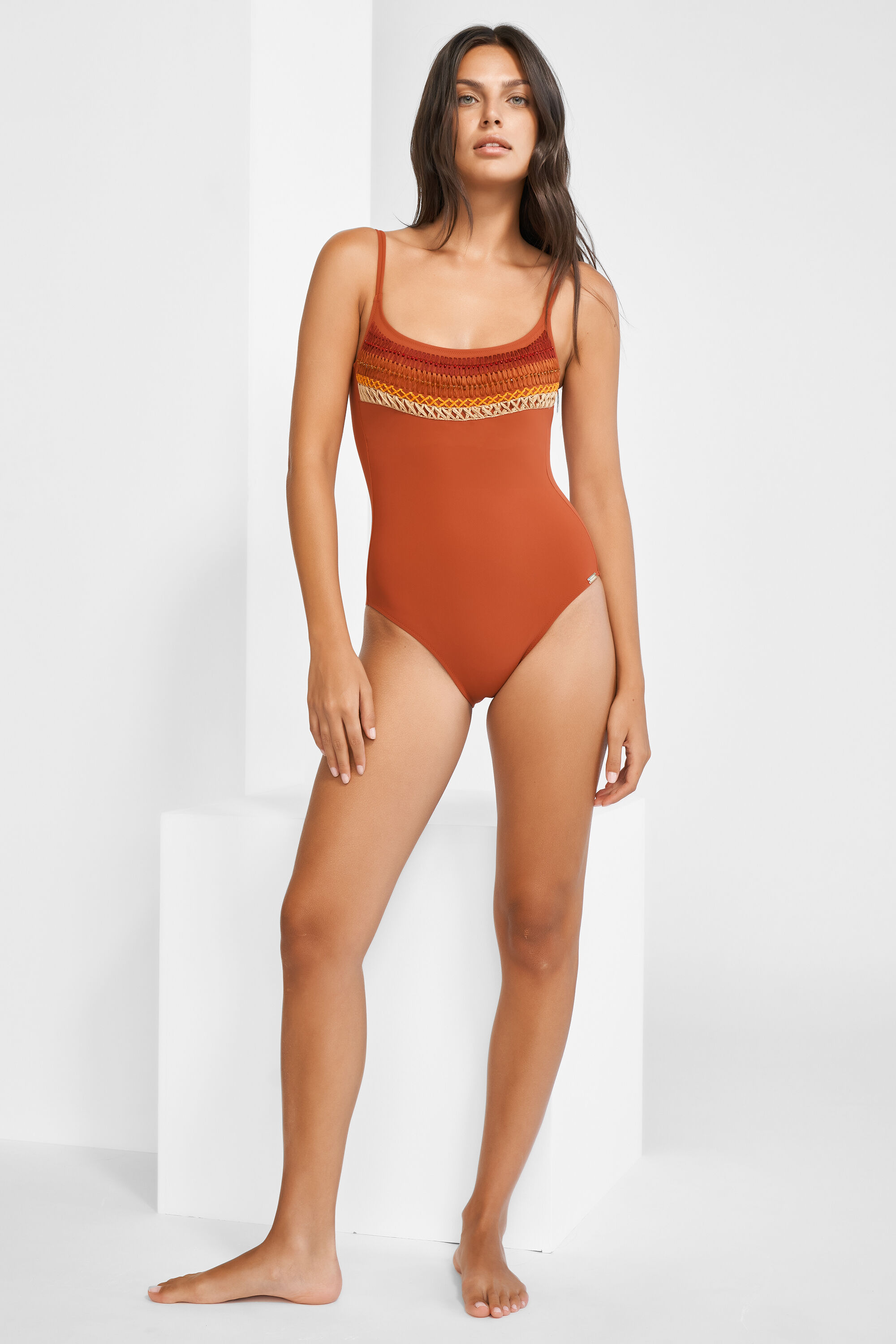 Maryan Mehlhorn HAND-EMBROIDERED SWIMSUIT