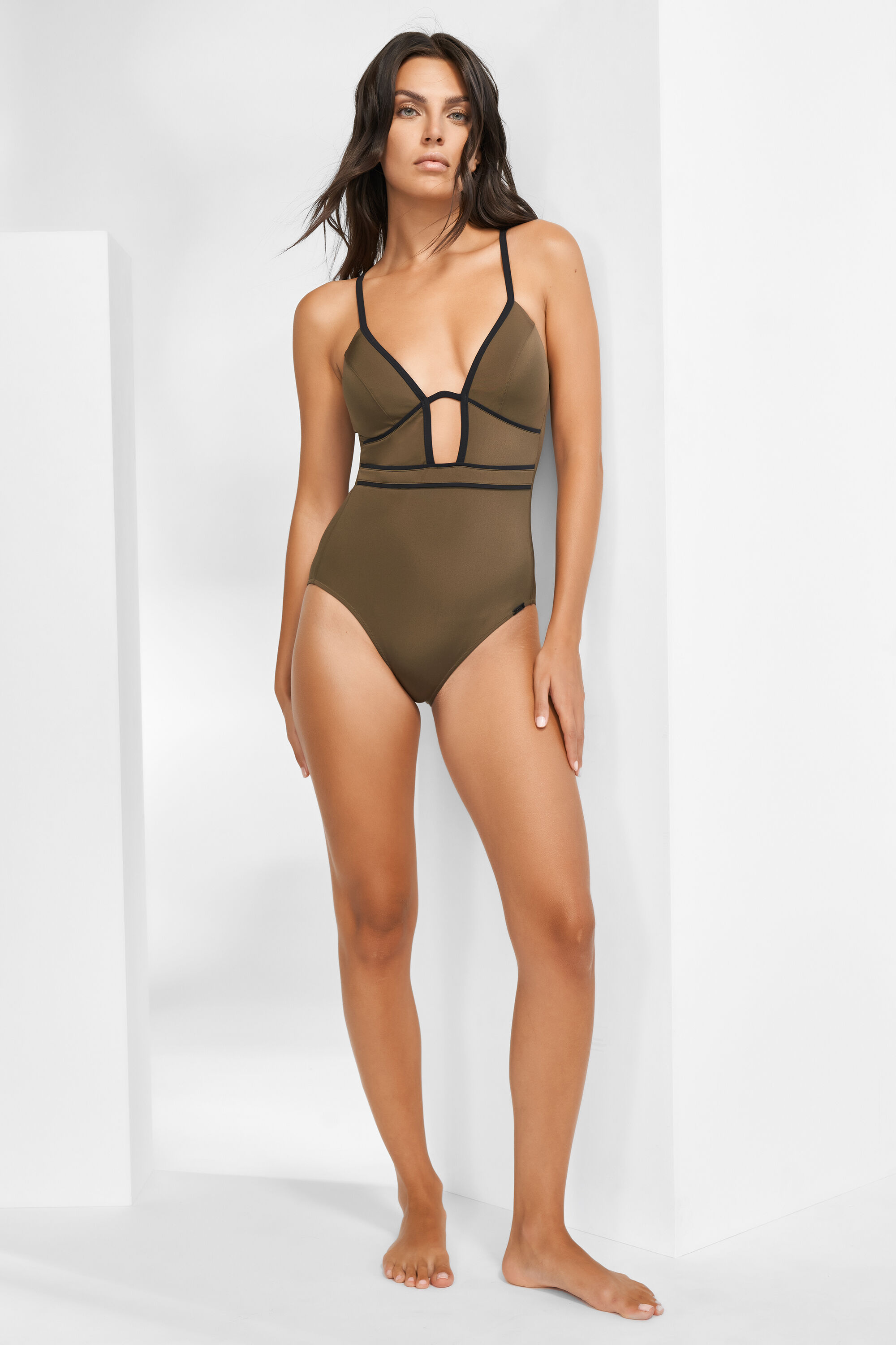 Maryan Mehlhorn LOW-PLUNGE SWIMSUIT